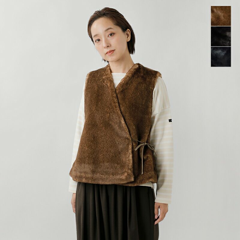 値下げ中）LOEFF しかた モヘアベスト オリーブ