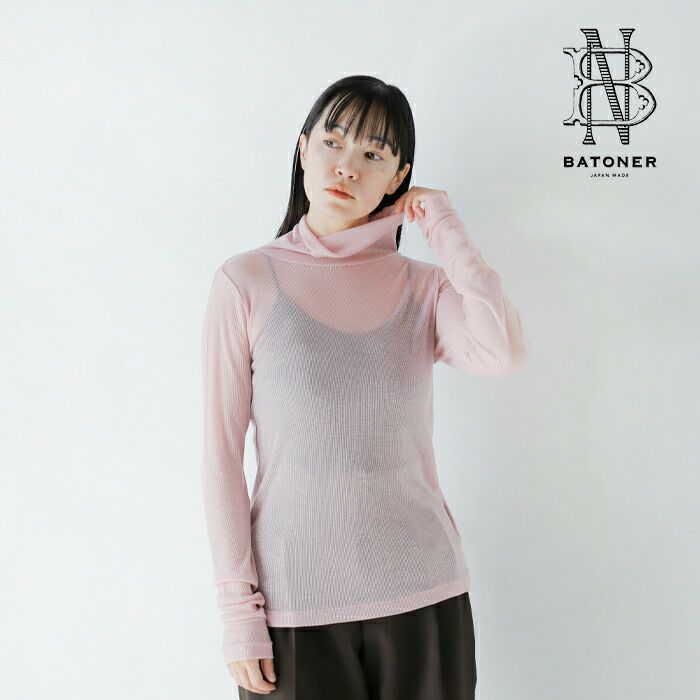 BATONER バトナー カシミヤ ブレンド リブ タートルネック プルオーバー “MELTY RIB TURTLE NECK”  bn-24fl-009-ms 2024aw新作 レディース | Piu di aranciato(ピウディアランチェート)