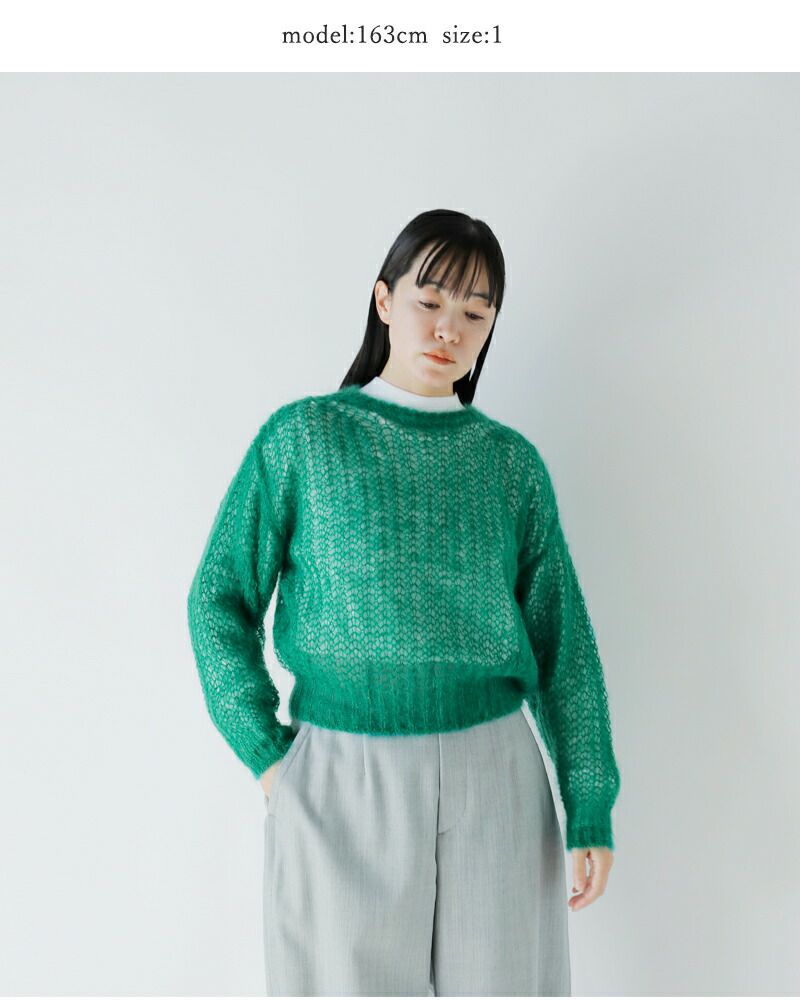 BATONER バトナー モヘア クルーネック ニット プルオーバー “FLUFFY MOHAIR CREW NECK” bn-24fl-025-ms  2024aw新作 レディース | Piu di aranciato(ピウディアランチェート)