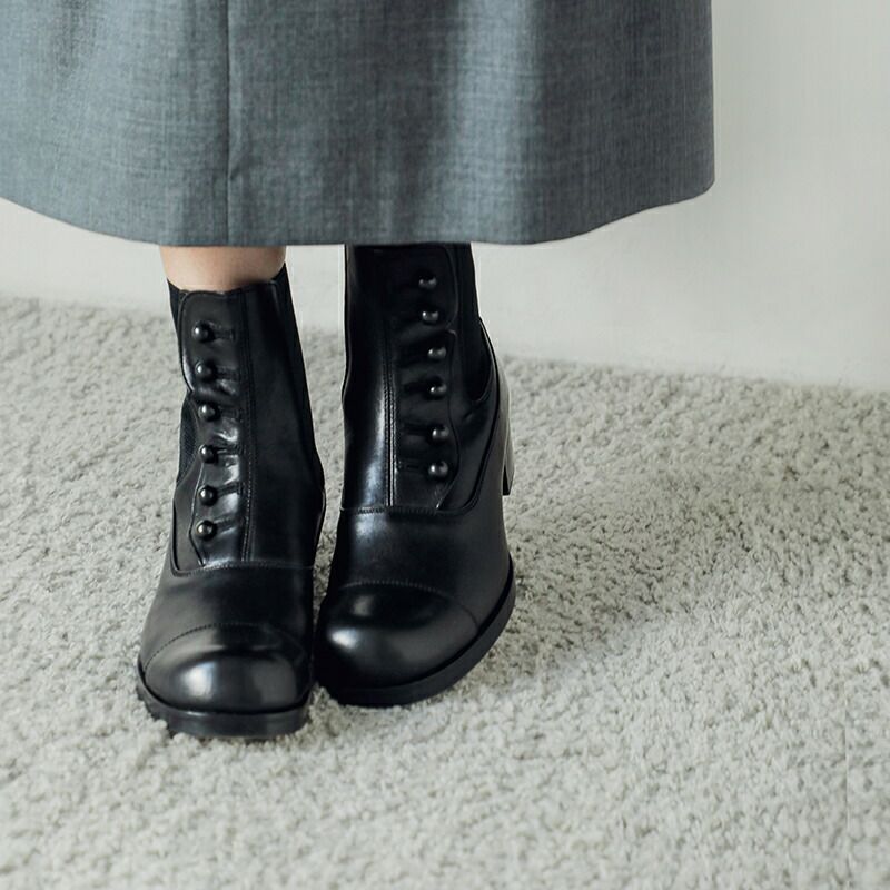 BEAUTIFUL SHOES ビューティフルシューズ レザー ボタンド サイドゴア 