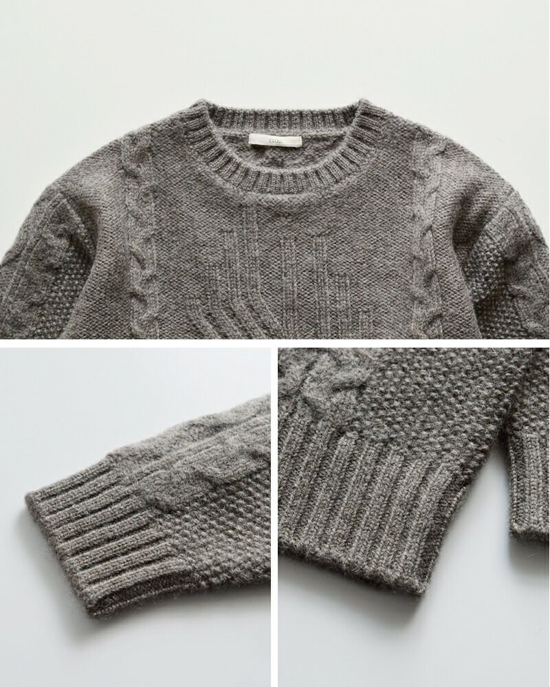 CLOLI クロリ ウール アラン ケーブル セーター “ARAN CABLE SWEATER” cl-n0011-ms 2024aw新作 レディース  | Piu di aranciato(ピウディアランチェート)