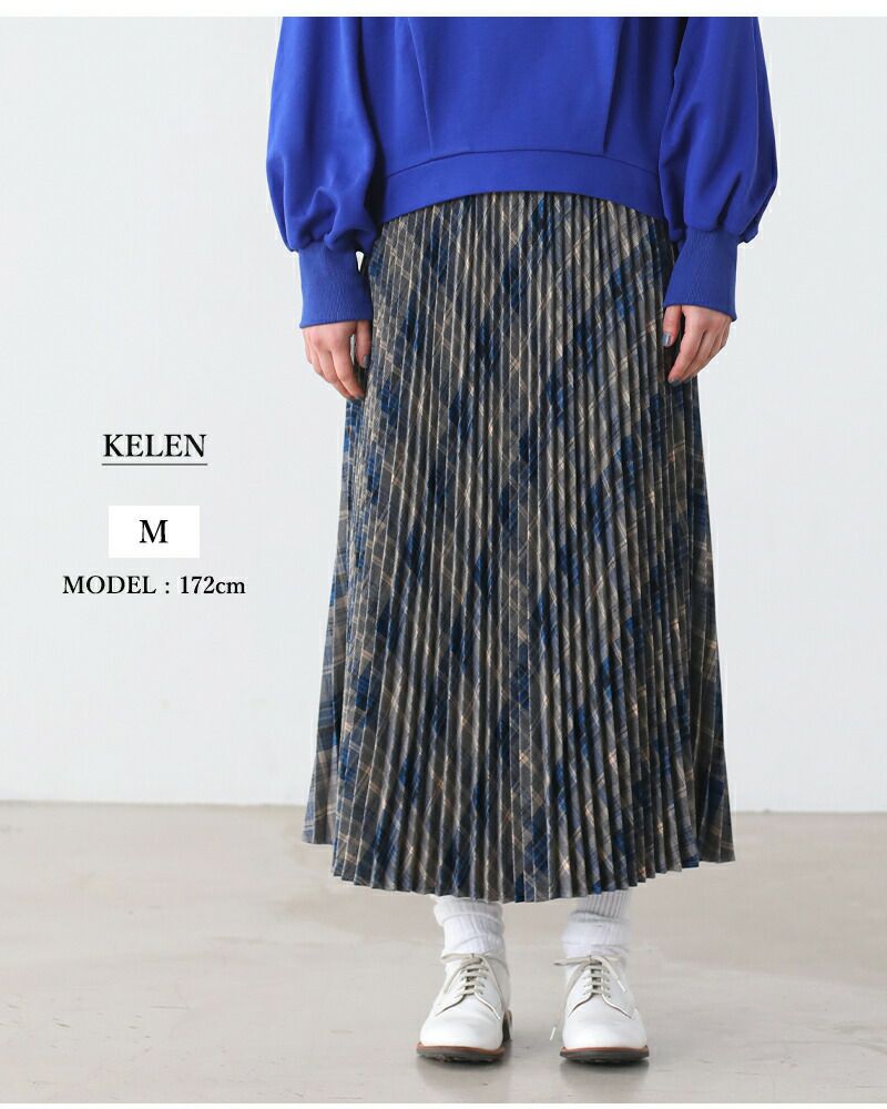 70%OFF】kelen ケレン アコーディオン プリーツ チェック