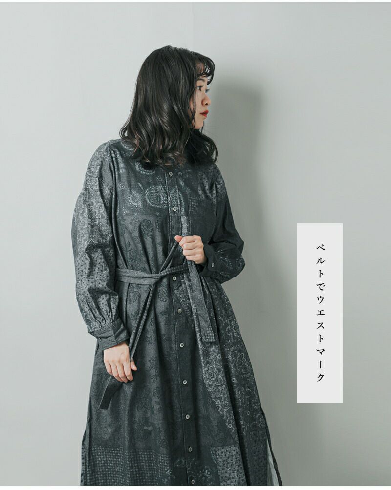 ☆】ENGINEERED GARMENTS エンジニアド ガーメンツ コットン パターン ブロックプリント バンドカラー ドレス “Banded  Collar Dress” ps532-fn 2024aw新作 レディース | Piu di aranciato(ピウディアランチェート)