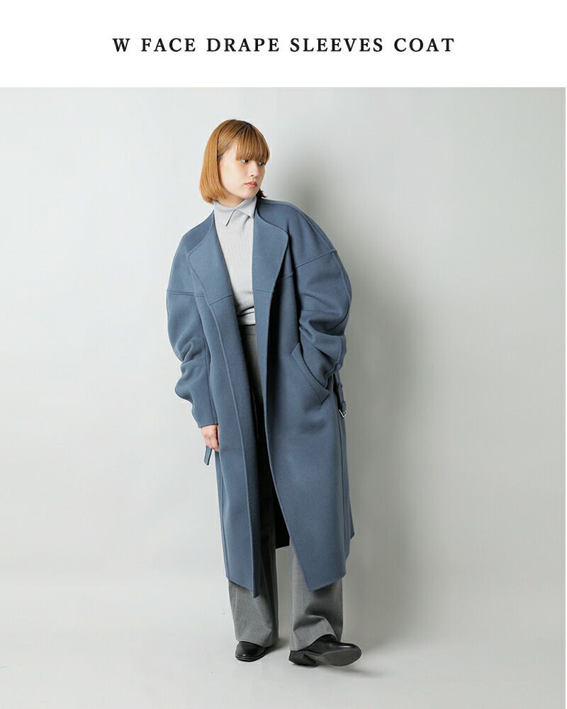 CINOH チノ ダブルフェイス ドレープスリーブ コート “W FACE DRAPE SLEEVES COAT” 24wco005-yo  2024aw新作 レディース | Piu di aranciato(ピウディアランチェート)