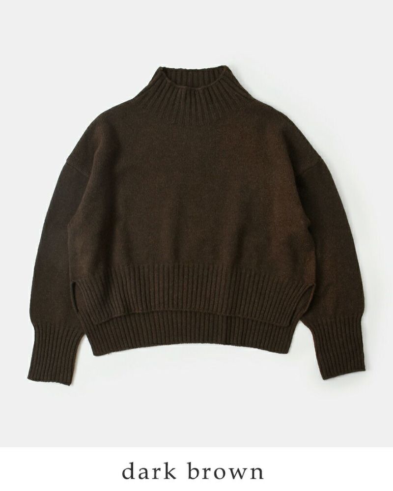 FACTORY ファクトリー ヤク ショート丈 ワイド ニットセーター k-11