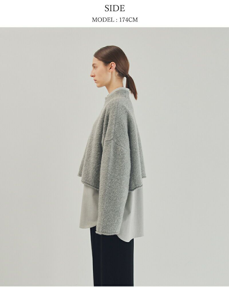 ☆】【30%OFF】whyto ホワイト ウール カシミヤ ブレンド ダブルネック スクエア ニット プルオーバー “w neck square  knit” wht24fkn4027-kk レディース | Piu di aranciato(ピウディアランチェート)