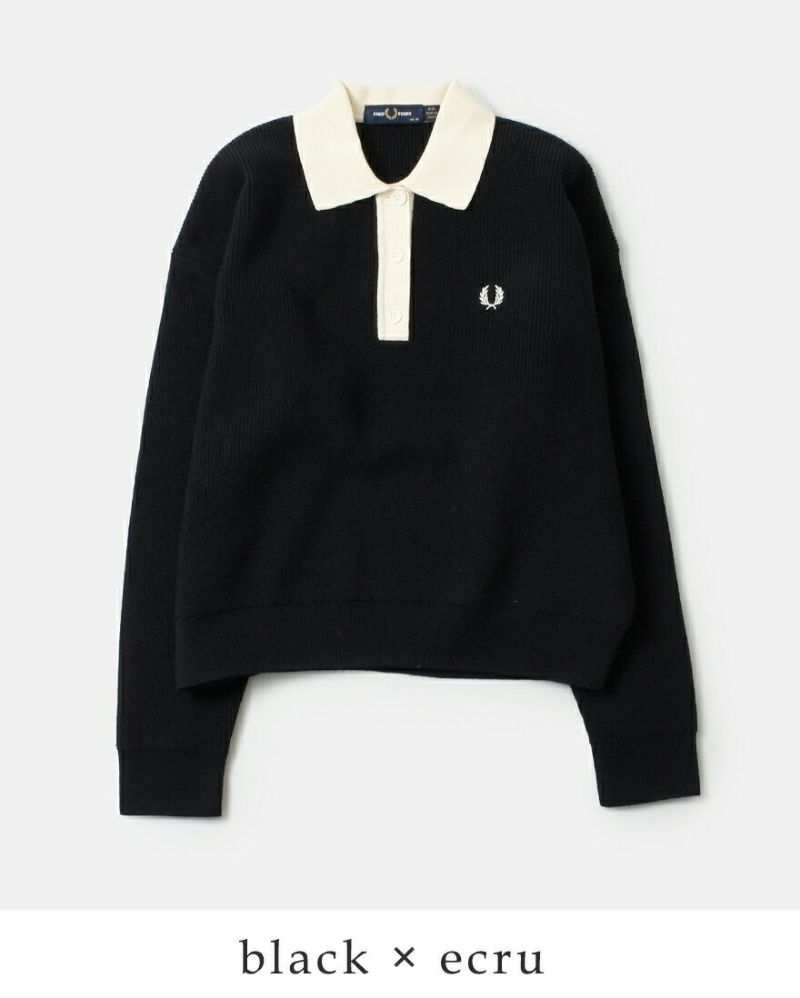 FRED PERRY フレッド ペリー ローゲージ ニット ポロ シャツ “KNITTED SHIRT” k8136-ma 2024aw新作  レディース | Piu di aranciato(ピウディアランチェート)