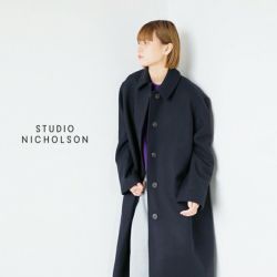 STUDIO NICHOLSON スタジオ ニコルソン メルトン ウール オーバーコート “ROUNDED OVERCOAT” snw-725-yo  2024aw新作 レディース【サイズ・カラー交換初回無料】 | Piu di aranciato(ピウディアランチェート)