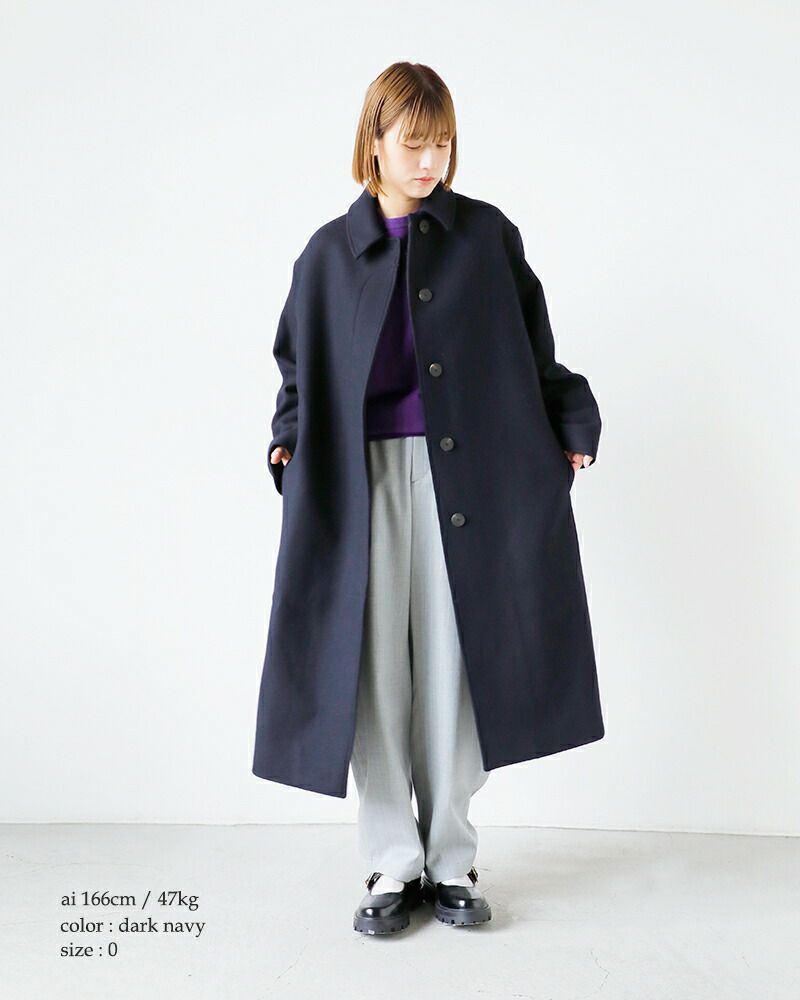 STUDIO NICHOLSON スタジオ ニコルソン メルトン ウール オーバーコート “ROUNDED OVERCOAT” snw-725-yo  2024aw新作 レディース | Piu di aranciato(ピウディアランチェート)