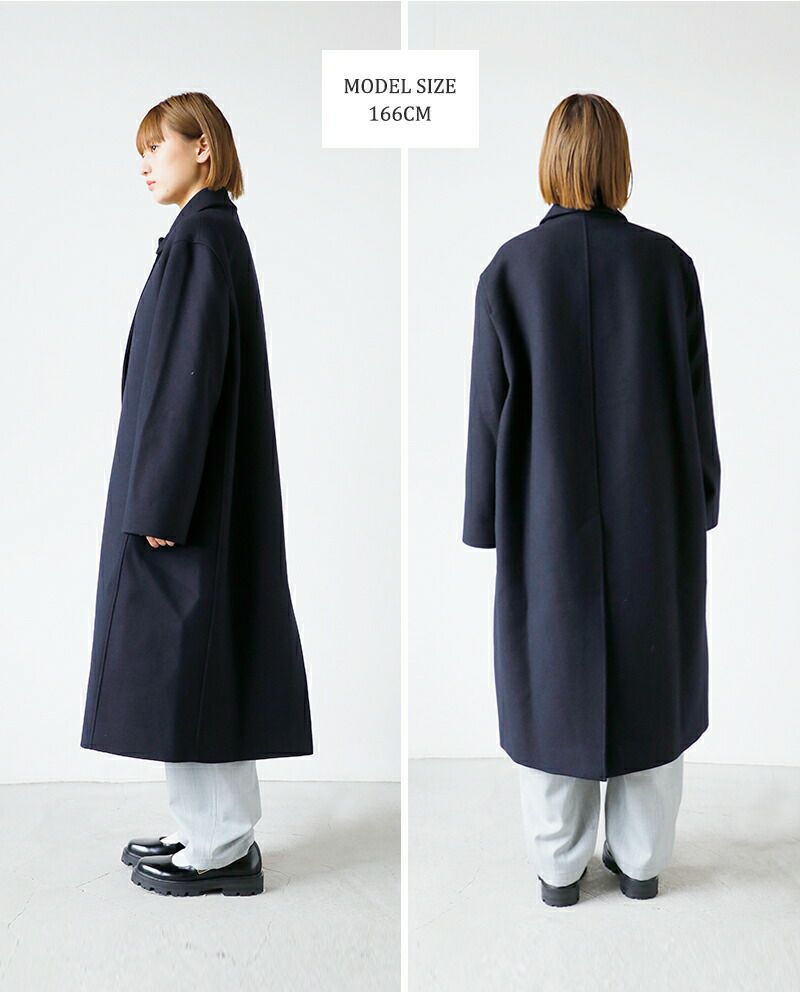 STUDIO NICHOLSON スタジオ ニコルソン メルトン ウール オーバーコート “ROUNDED OVERCOAT” snw-725-yo  2024aw新作 レディース | Piu di aranciato(ピウディアランチェート)