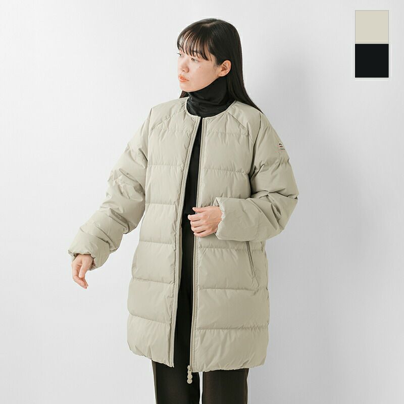 オリーブグリーン フード付きダウンジャケット 110 赤黒 