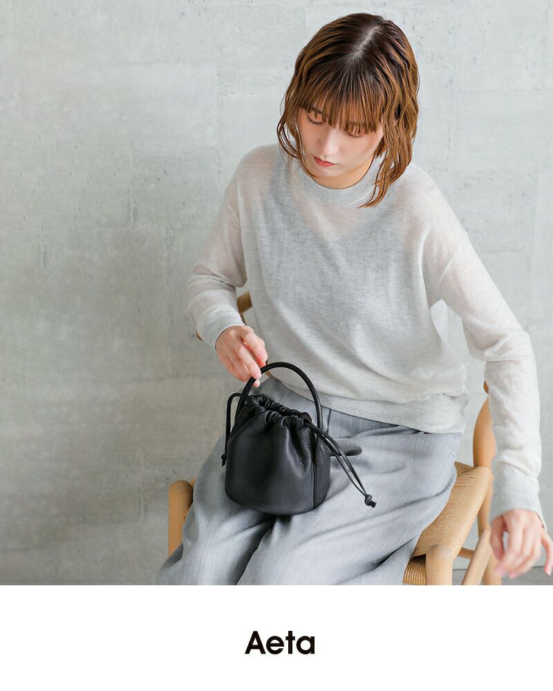 Aeta アエタ ディアレザー ハンドル ポーチ ミニ “DEER” da109-kk 