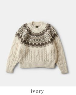 BATONER バトナー モヘア ノルディック クルーネック ニット プルオーバー “MOHAIR NORDIC CREW NECK”  bn-24fl-054-mn 2024aw新作 レディース | Piu di aranciato(ピウディアランチェート)