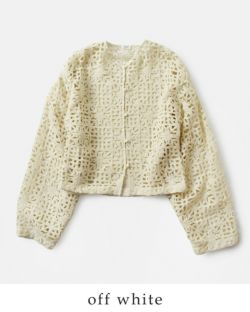 LOEFF ロエフ コットン モチーフ レース フレアスリーブ LOEFF ロエフ コットン モチーフ レース フレアスリーブ