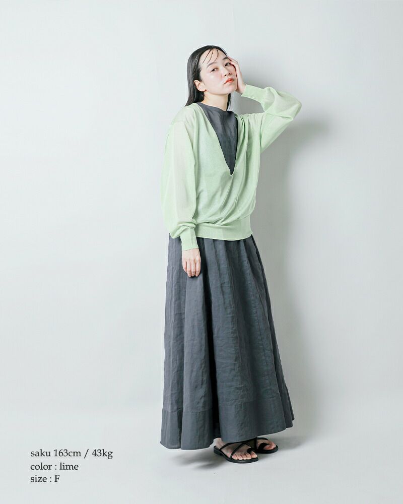 クーポン対象】LOEFF ロエフ Uネック シアー ニット プルオーバー 8813 