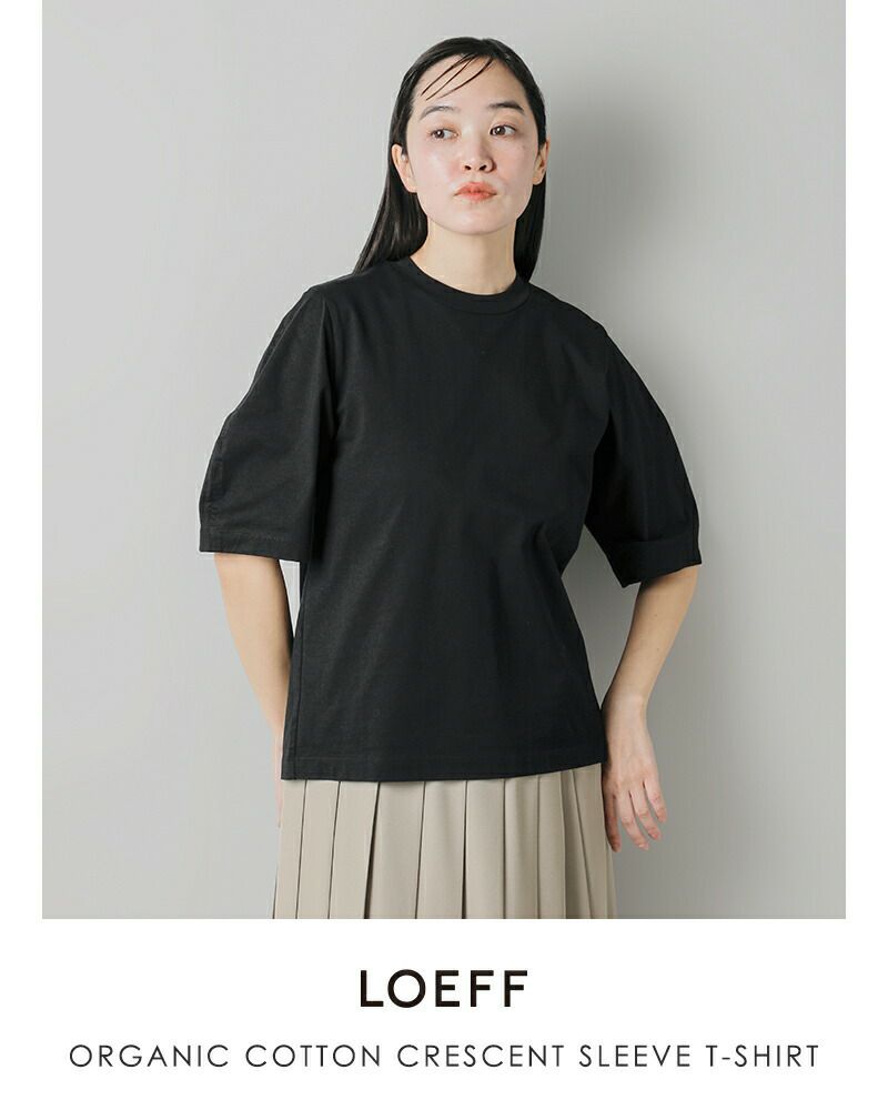 LOEFF ロエフ コットン プルオーバー スウェット LOEFF ロエフ オーガニックコットン 天竺 クレセント スリーブ