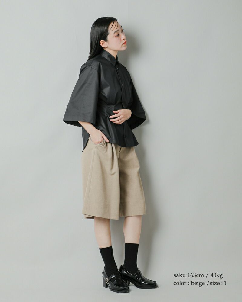 LOEFF ロエフ ホップサック タック フレア Aライン キュロット