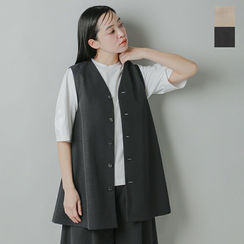 クーポン対象】LOEFF ロエフ ホップサック Vネック フレア