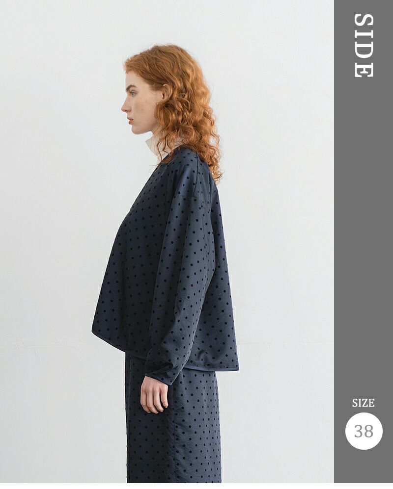 whyto ホワイト スリット ネック ドット ブラウス “slit neck whyto ホワイト スリット ネック ドット ブラウス “slit neck
