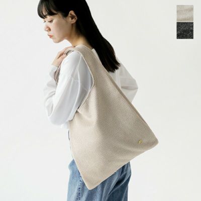evam eva エヴァムエヴァ リネン ワンハンドル バッグ e231g122