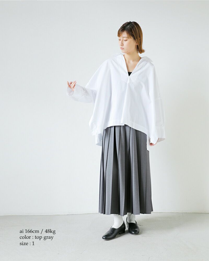 YLEVE イレーヴ ウール サージ プリーツ スカート “WOOL SURGE PLEATED 