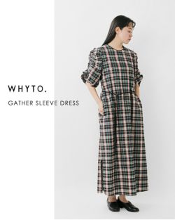 50%OFF】whyto ホワイト ギャザースリーブ ドレス “gather