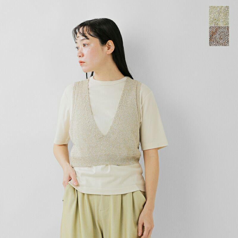 50%OFF】whyto ホワイト グリッター ニット ビスチェ “glitter