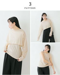 50%OFF】whyto ホワイト コットン レイヤード セット Tシャツ
