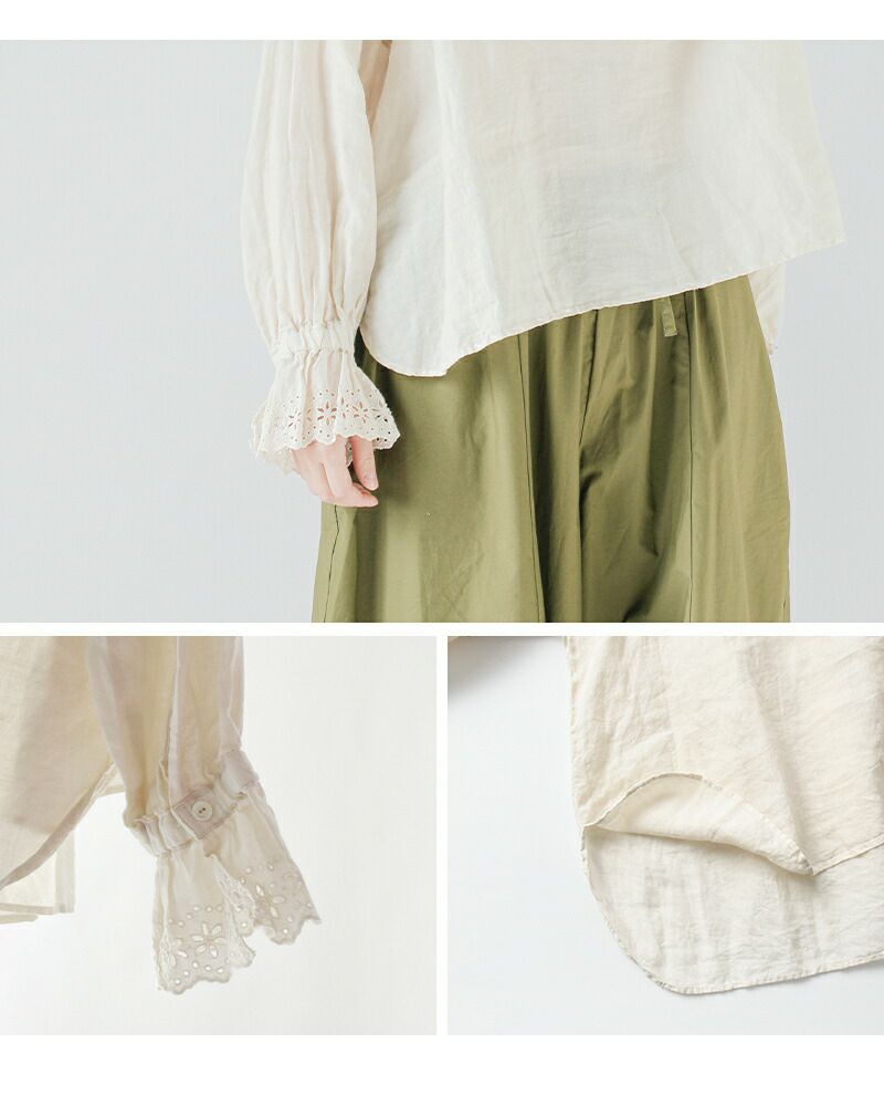 Gauze# ガーゼ ラミーリネン アンティーク レーススリーブ Gauze# ガーゼ ラミーリネン アンティーク レーススリーブ
