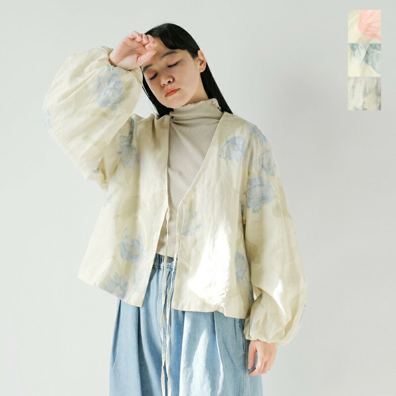 口コミ・レビューで人気商品を探そう クーポン対象】Gauze# フラワー アンティーク リネン ガーゼ ジャケット・アウター
