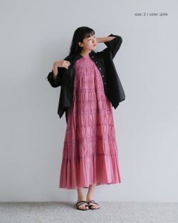 Pheeta フィータ コットン ボイル ノースリーブ ロング ドレス