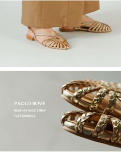 PAOLO BOVE パオロ ボーヴ レザー バック ストラップ フラット PAOLO BOVE パオロ ボーヴ レザー バック ストラップ フラット