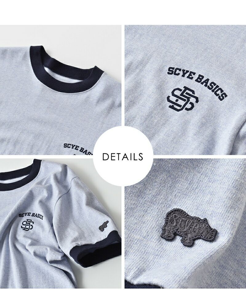 SCYE BASICS サイベーシックス コットン プリント リンガー T