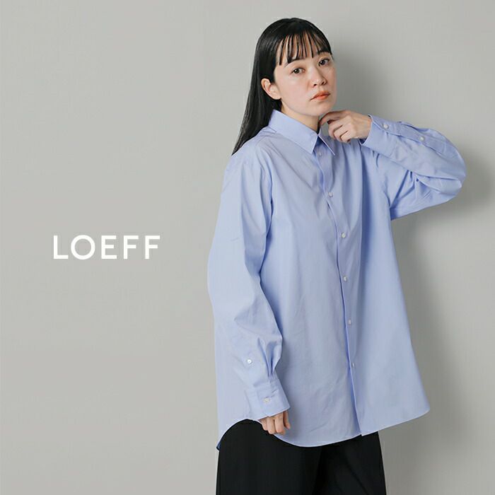 LOEFF＞コットン ブロード バンドカラーシャツ（シャツ/ブラウス