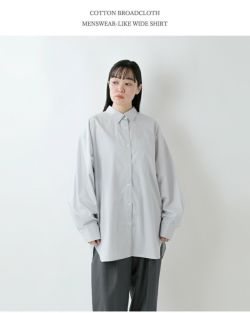 美品୨୧ミズイロインド コットンブロードワイドシャツ　 フレア　ゆったり 美品୨୧ミズイロインド コットンブロードワイドシャツ フレア