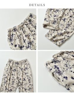 美品 ミズイロインド パンツ 花柄 ボタニカル 総柄 白 レトロ