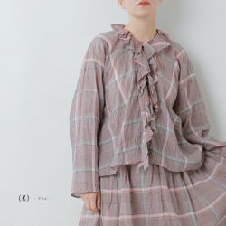 RANAN ブラウス シャツ 「新色追加」ビッグカラーフリルブラウス
