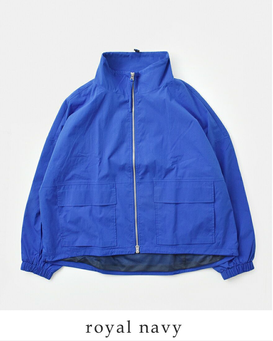 kha:ki カーキ ライト リップストップ スタンドカラー ジップアップ