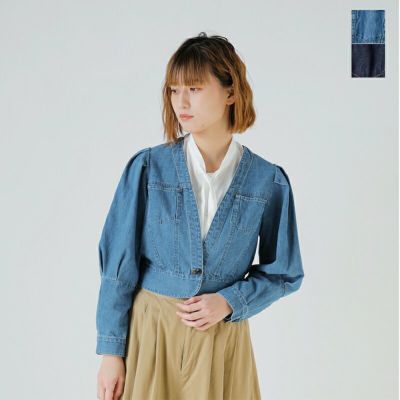 Si-Si-Si スースースー デニム バンドカラー ジャケット n-603