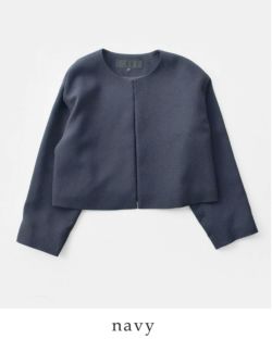 nooy ネイビー クロップドジャケット 丸襟 nooy ネイビー クロップドジャケット 丸襟
