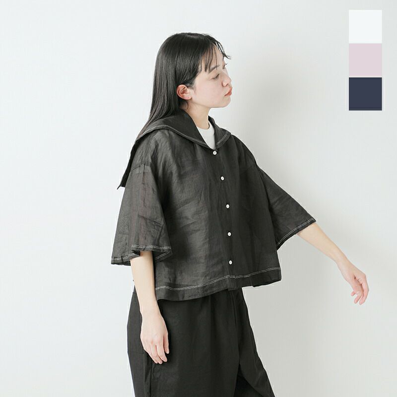 特価商品  ROBE de PEAU ローブデポー ラミーリネン グランド セーラー サロペット・オーバーオール・オールインワン