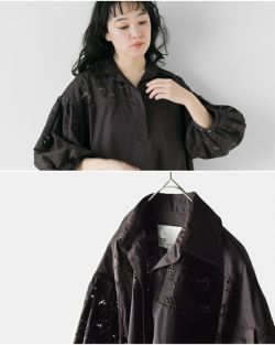 TICCA ティッカ コットン フラワー レース パフスリーブ