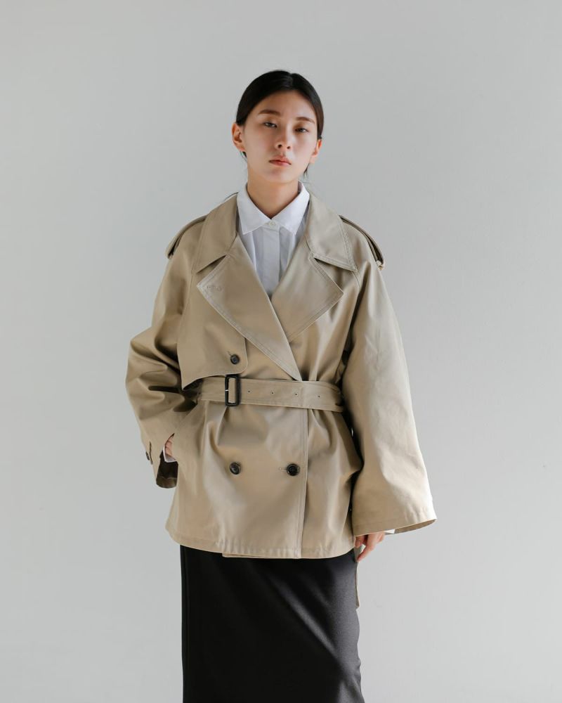 Cafune コットンツイル ショートトレンチコート カフネ CLANE クラネ オーバー ショート トレンチ コート 10101-0023