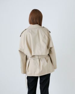 CLANE - オーバー ショート トレンチコート ネイビー - OVER