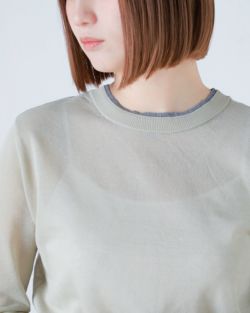CLANE クラネ ダブル フェイス バイカラー シアー カーディガン