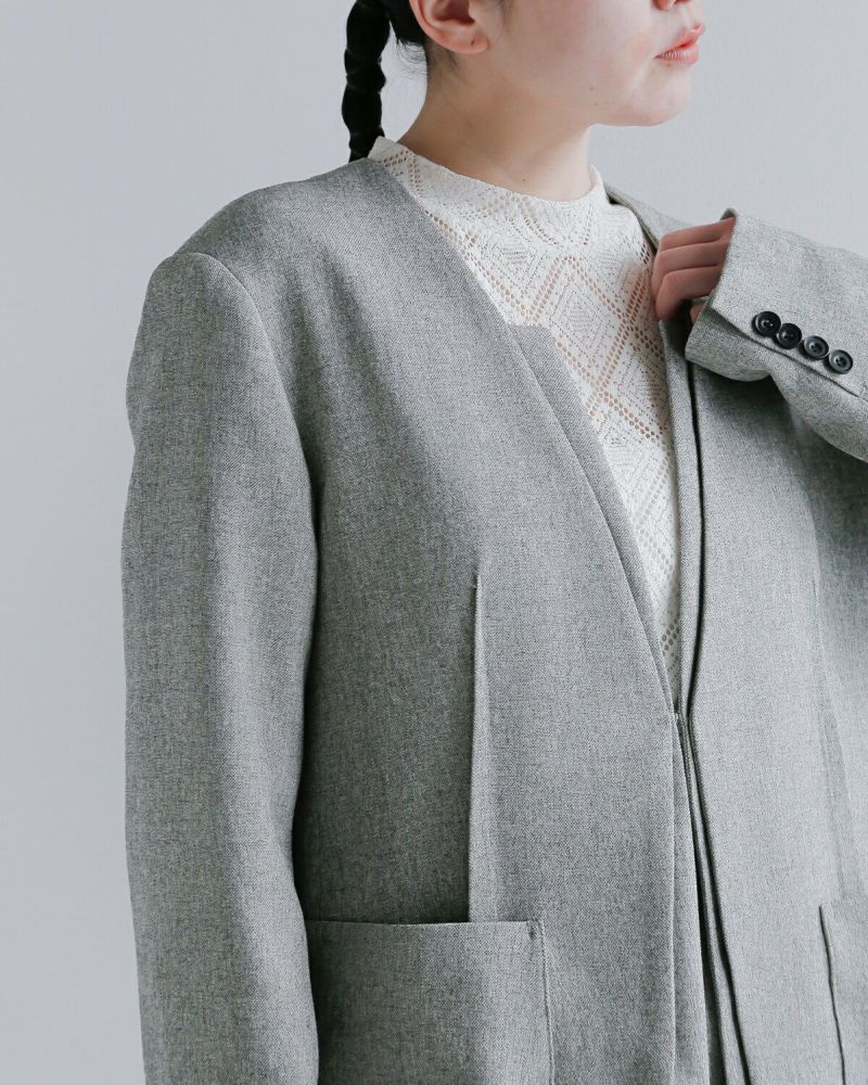 ヘラ Hella 24秋冬 collarless desgin jacket ノーカラー