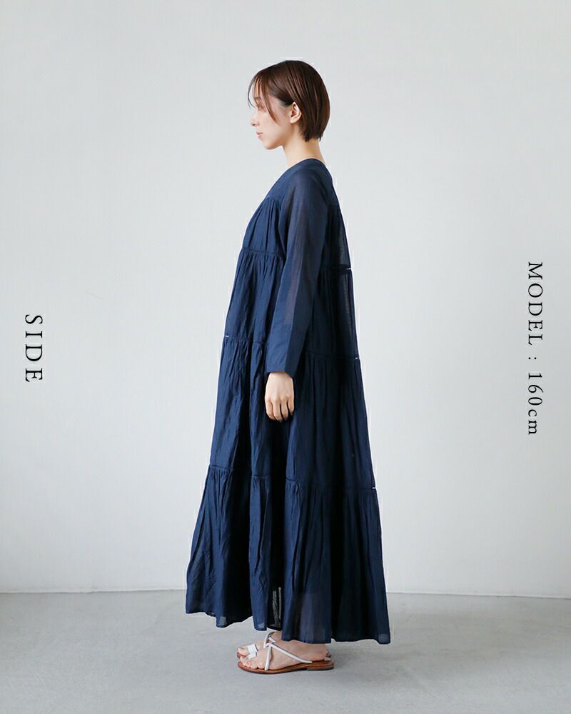 ne Quittez pas ヌキテパ コットンボイル ティアード マキシ ドレス