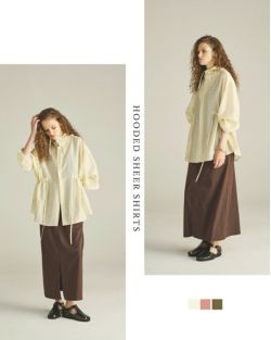 当店在庫してます！ kha:ki カーキ フーデッド シアー シャツ “HOODED SHEER SHIRTS トップス