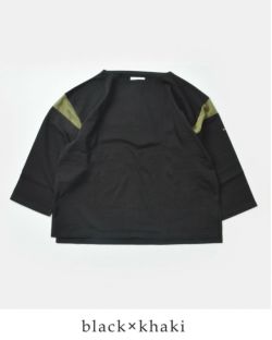 50%OFF】kha:ki カーキ コットン 天竺 ラインスリーブ バスク