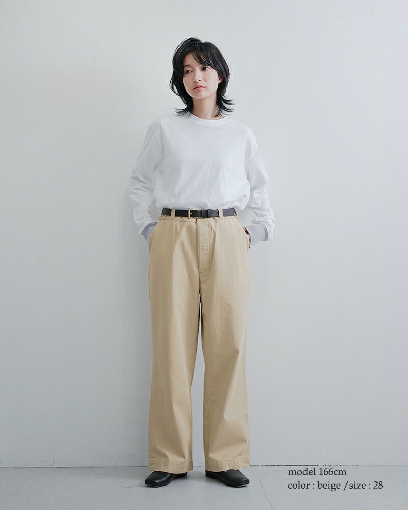 【chimala（チマラ）】チノトラウザーズ３２　ベージュ　チノパンメンズライク メンズライクな太いチノパンをお探しの方、「PLEASE」別注が